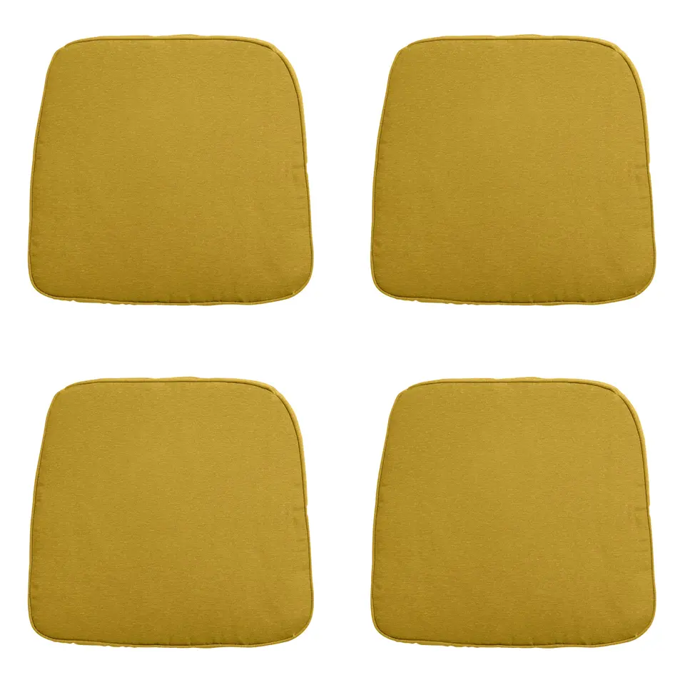 Madison - Zitkussen Wicker Panama mustard - Ca. 48x48 cm - Set van 4