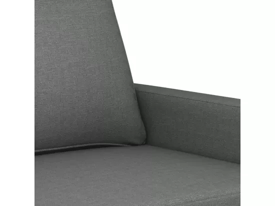 Ensemble de canapés 3 pièces avec coussins Gris foncé Tissu
