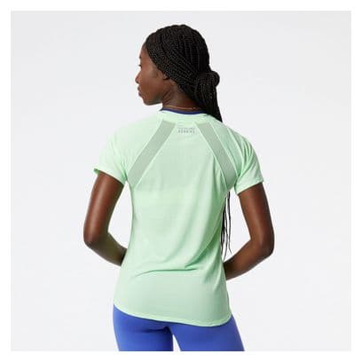 Maillot manches courtes New Balance Impact Run Vert Femme