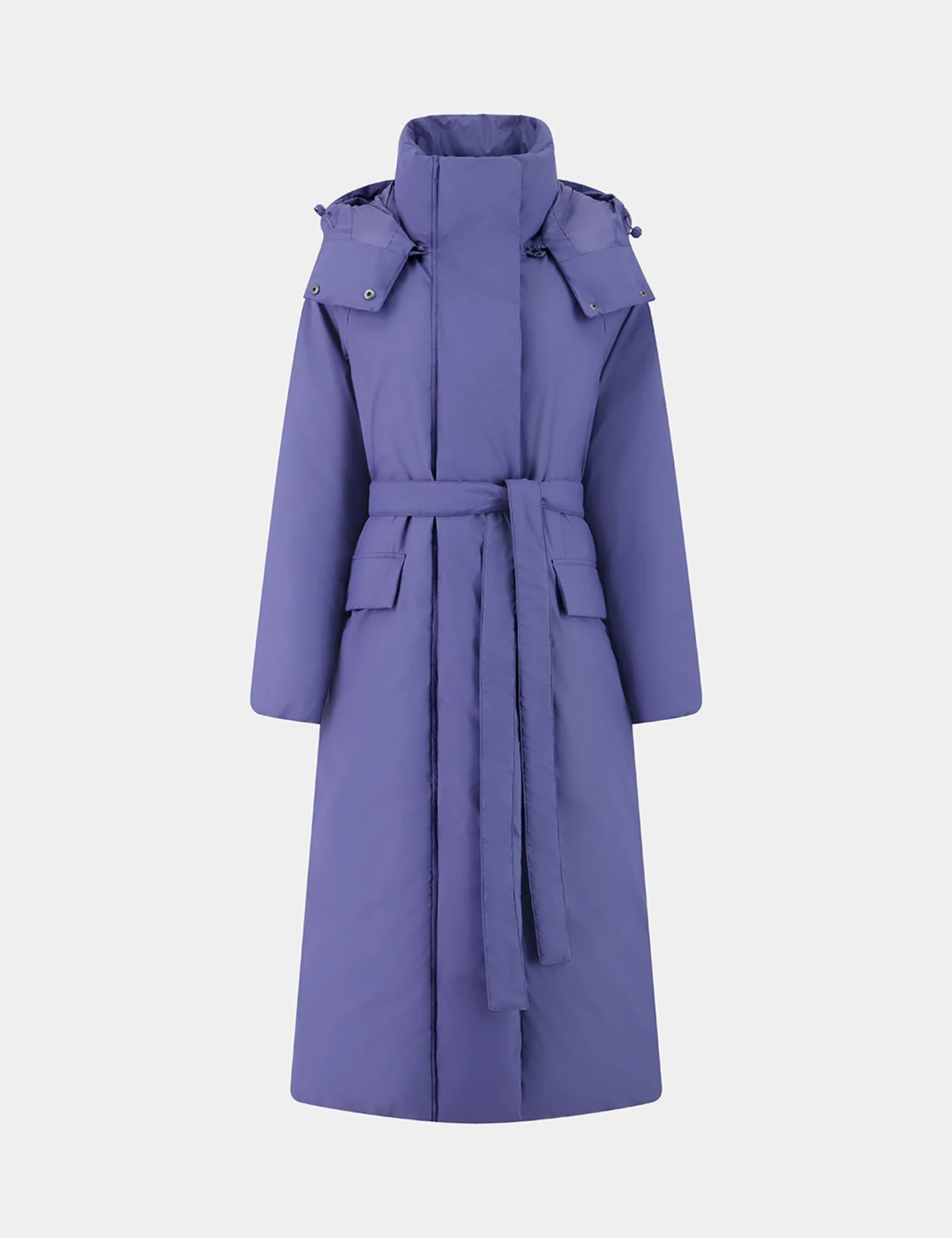 Longue doudoune imperméable bleue ardoise