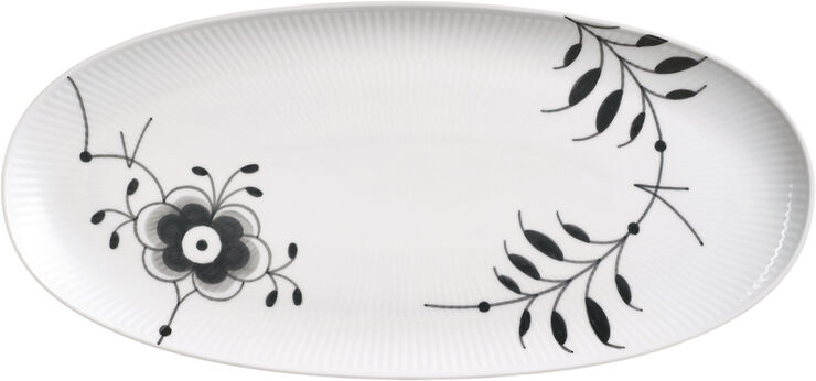 Royal Copenhagen Sort Mega Riflet fad 37 cm Hvid
