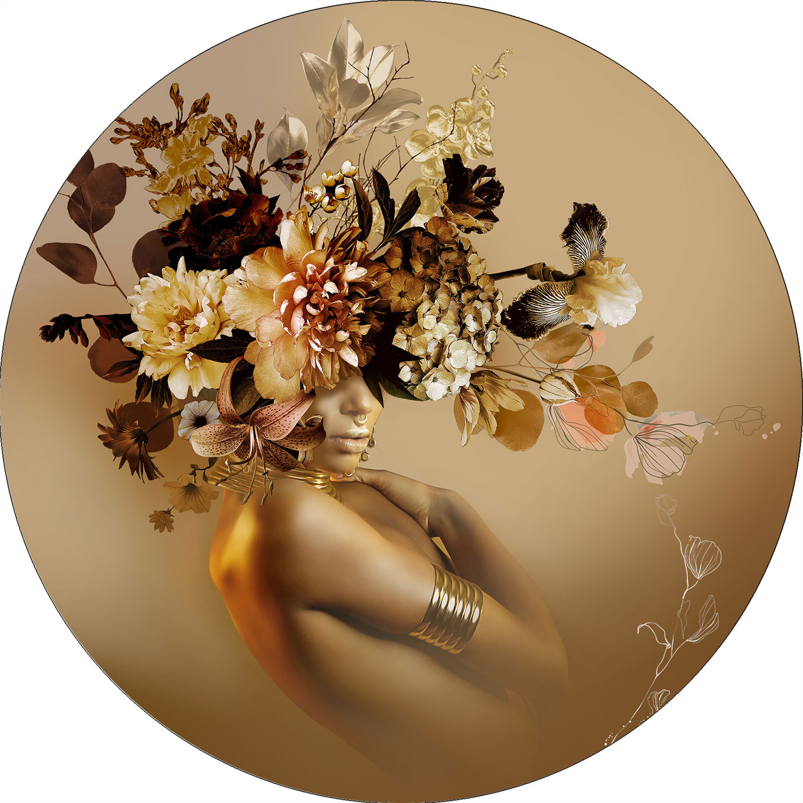 PRO ART Alu-Art Bild FLOWERS ON HER FACE IV 100 cm