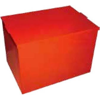 Bac de stockage pour incendie avec couvercle - 108 L - Acier - Rouge