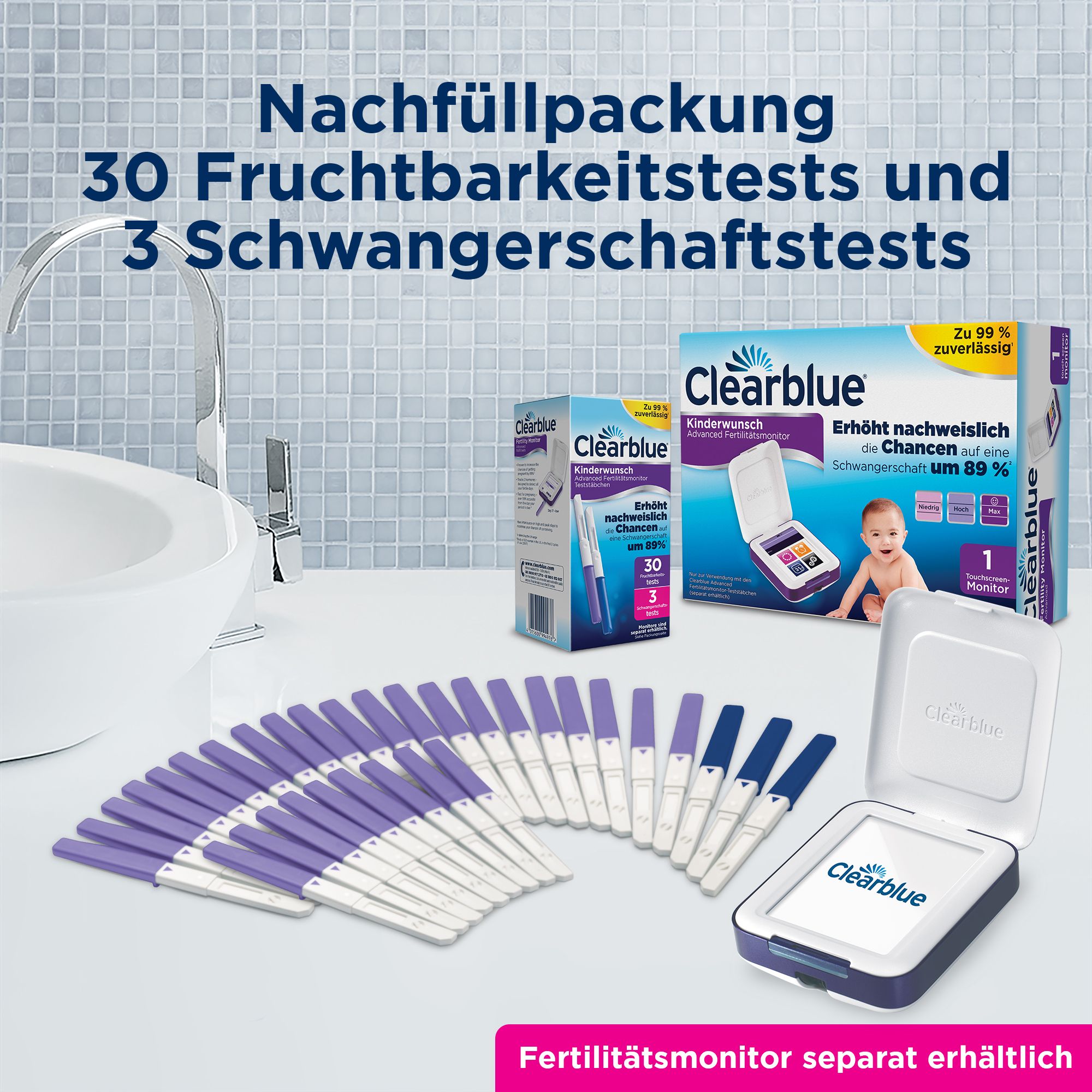 Clearblue Fertilitätsmonitor Teststäbchen