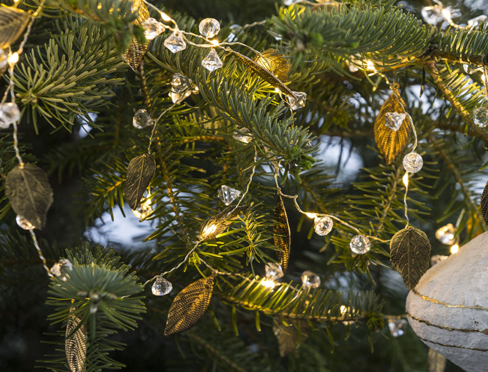 Guirlande lumineuse feuilles-Poème hivernal