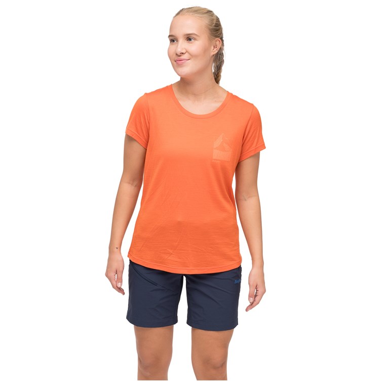 Bergans Rabot Mount Wool Tee Women Alert Orange