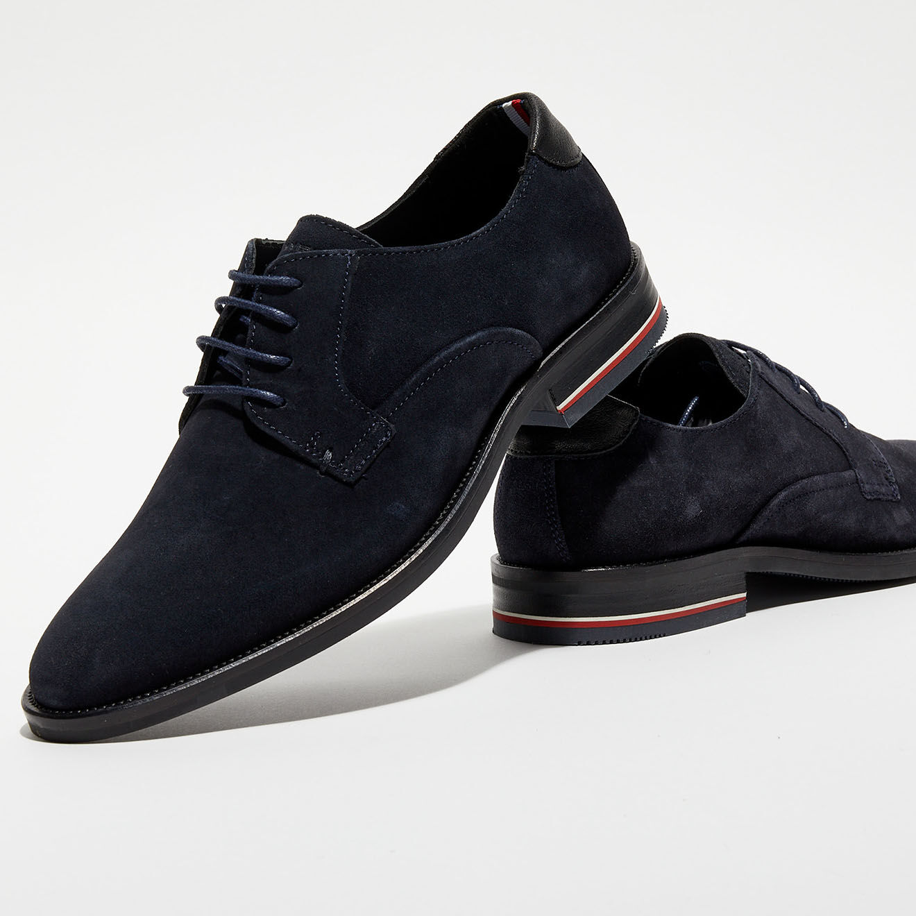 Tommy Hilfiger Derbies en Velours de Cuir Signature bleu marine