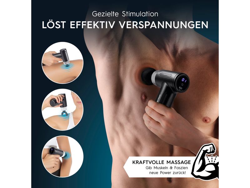 VITALmaxx Massage Pistole Mini-Gun 5-teilig Mini Massage-Gun