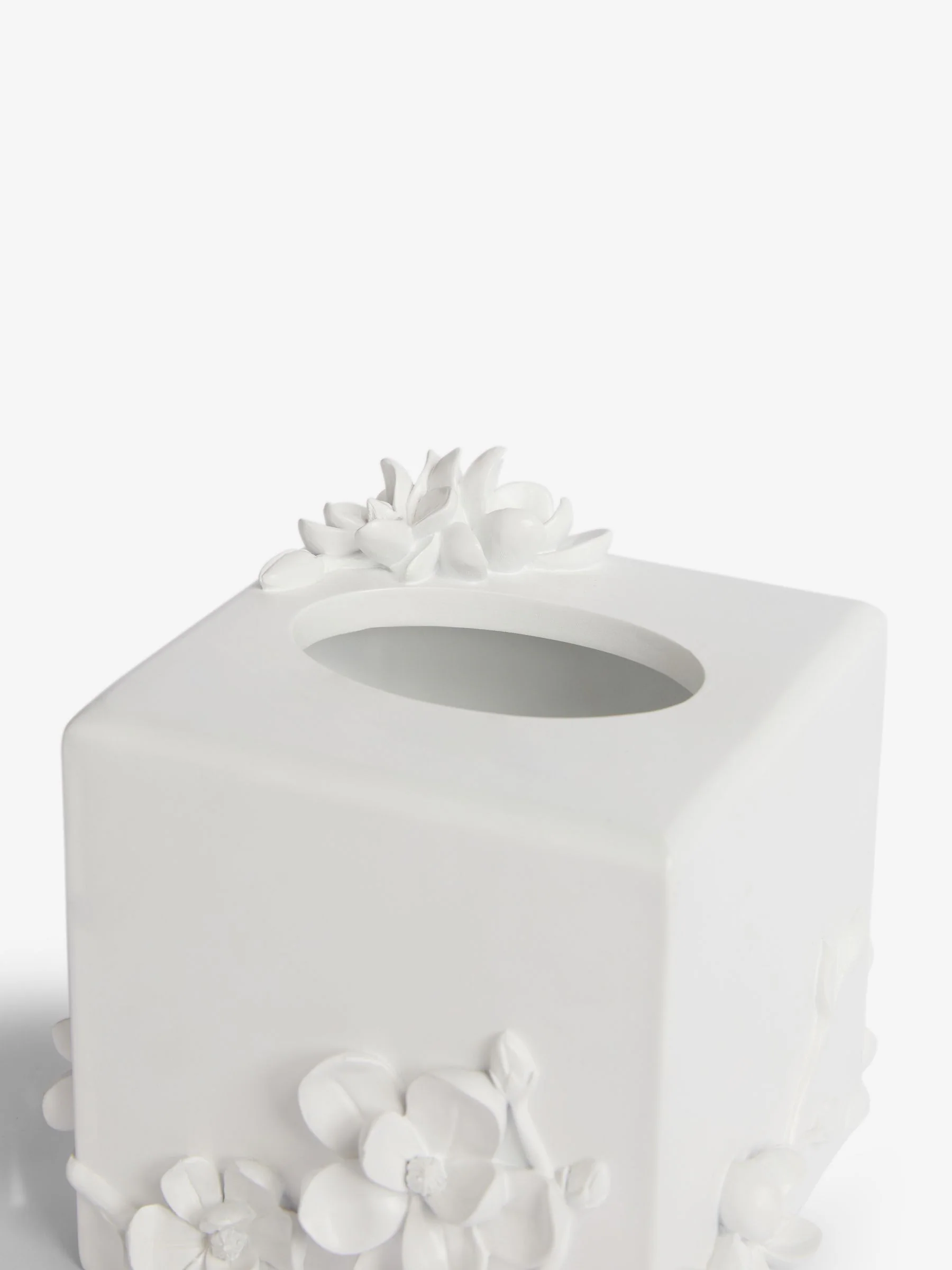 Wit tissuebakje met bloemen
