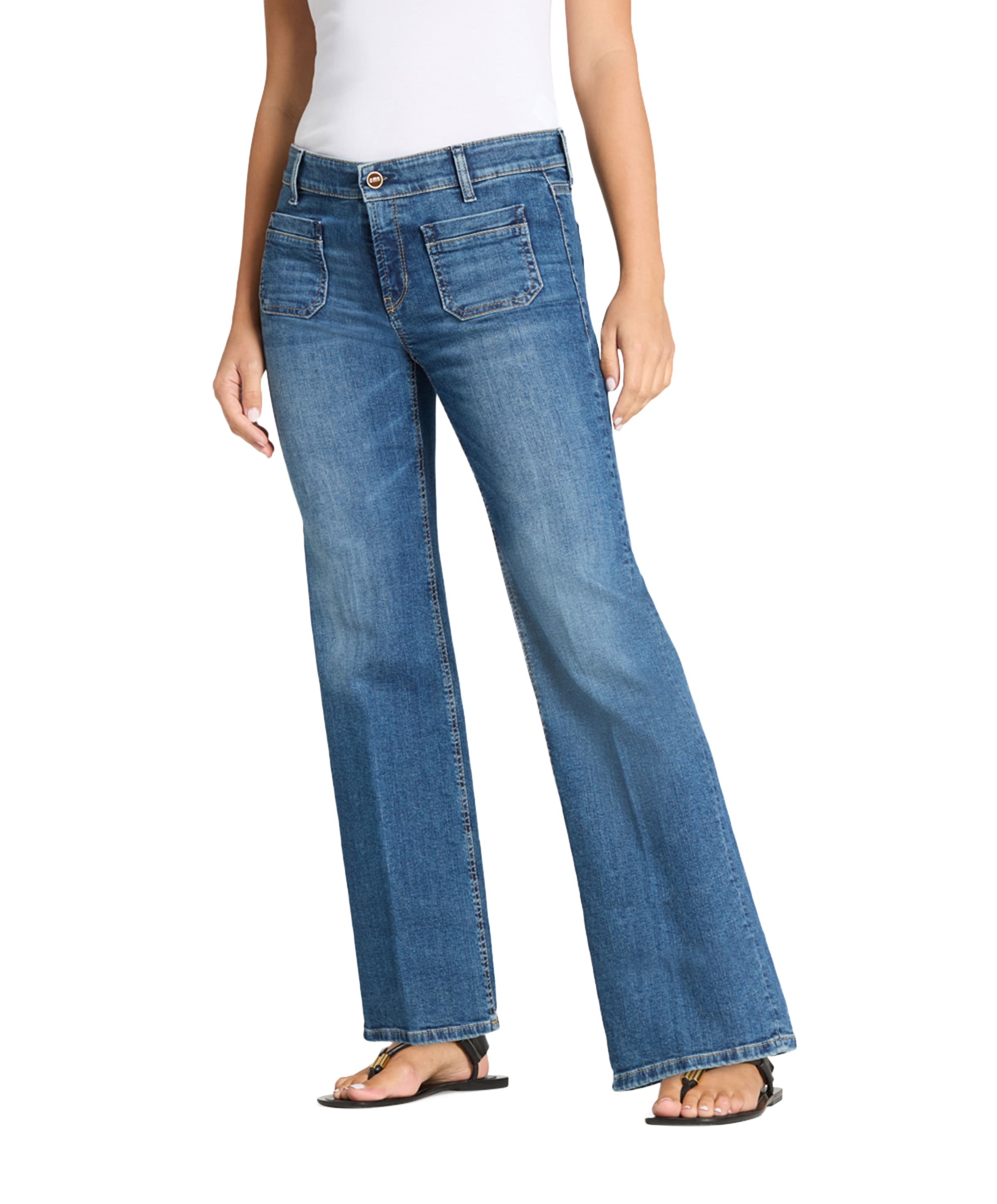 Cambio Tess pocket dames jeans blauw
