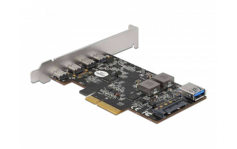 PCI-Express-Karte 90059 USB 3.1 Gen2 - 4x USB-CPCIe-Schnittstellenkarte mit vier externen und einem Internen USB-Anschluss