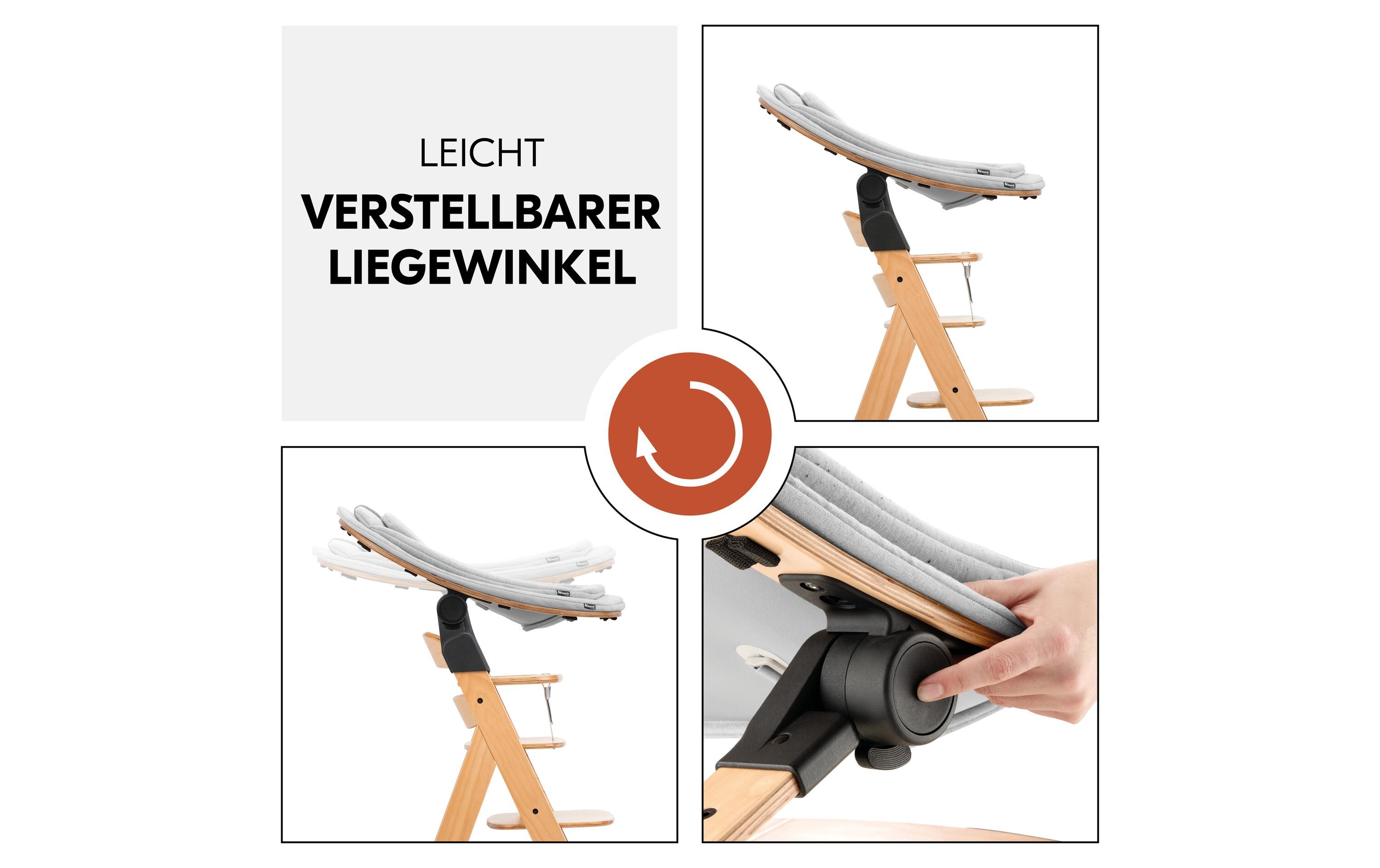 Hochstuhlaufsatz Bouncer Eco Holz<br>Nachhaltige 3-in-1 Holzwippe