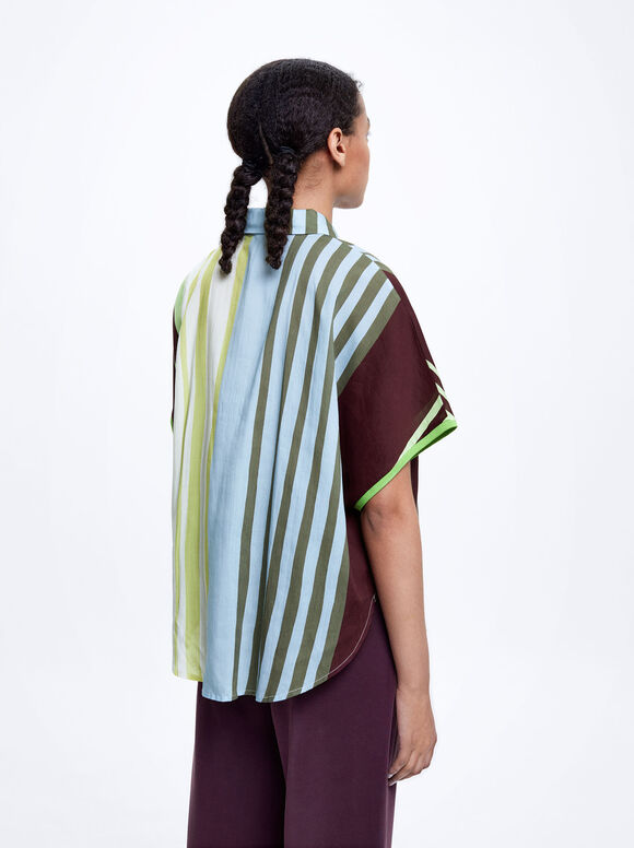 Camisa de liocel estampada - Multicolorida