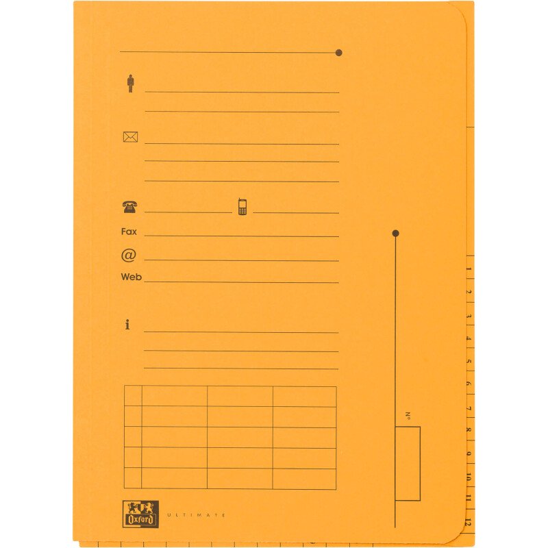 Chemise index OXFORD 23,5 x 31,5 cm couleurs assorties vives  - Paquet de 25