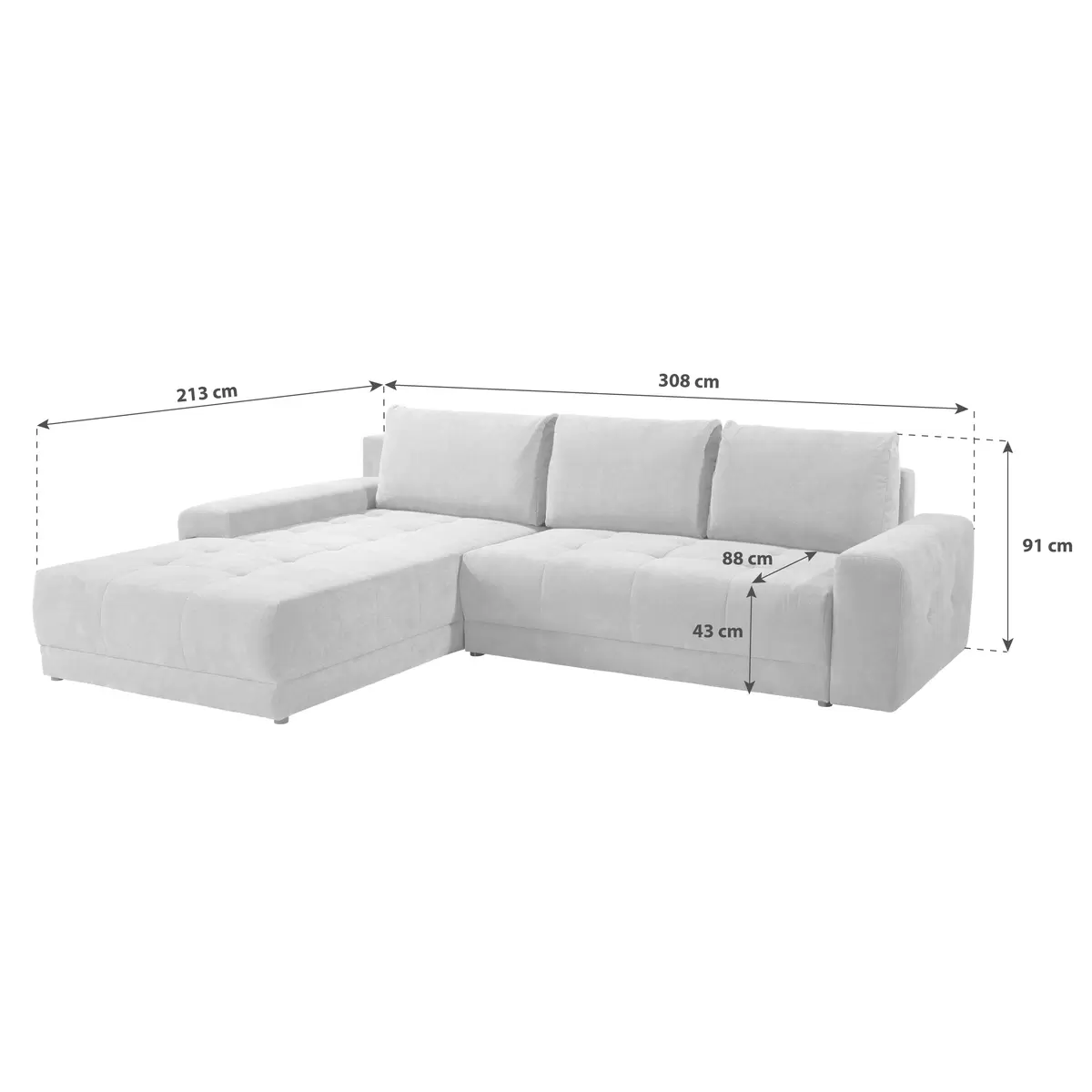 Ecksofa Adria 246 x 137 dunkelblau