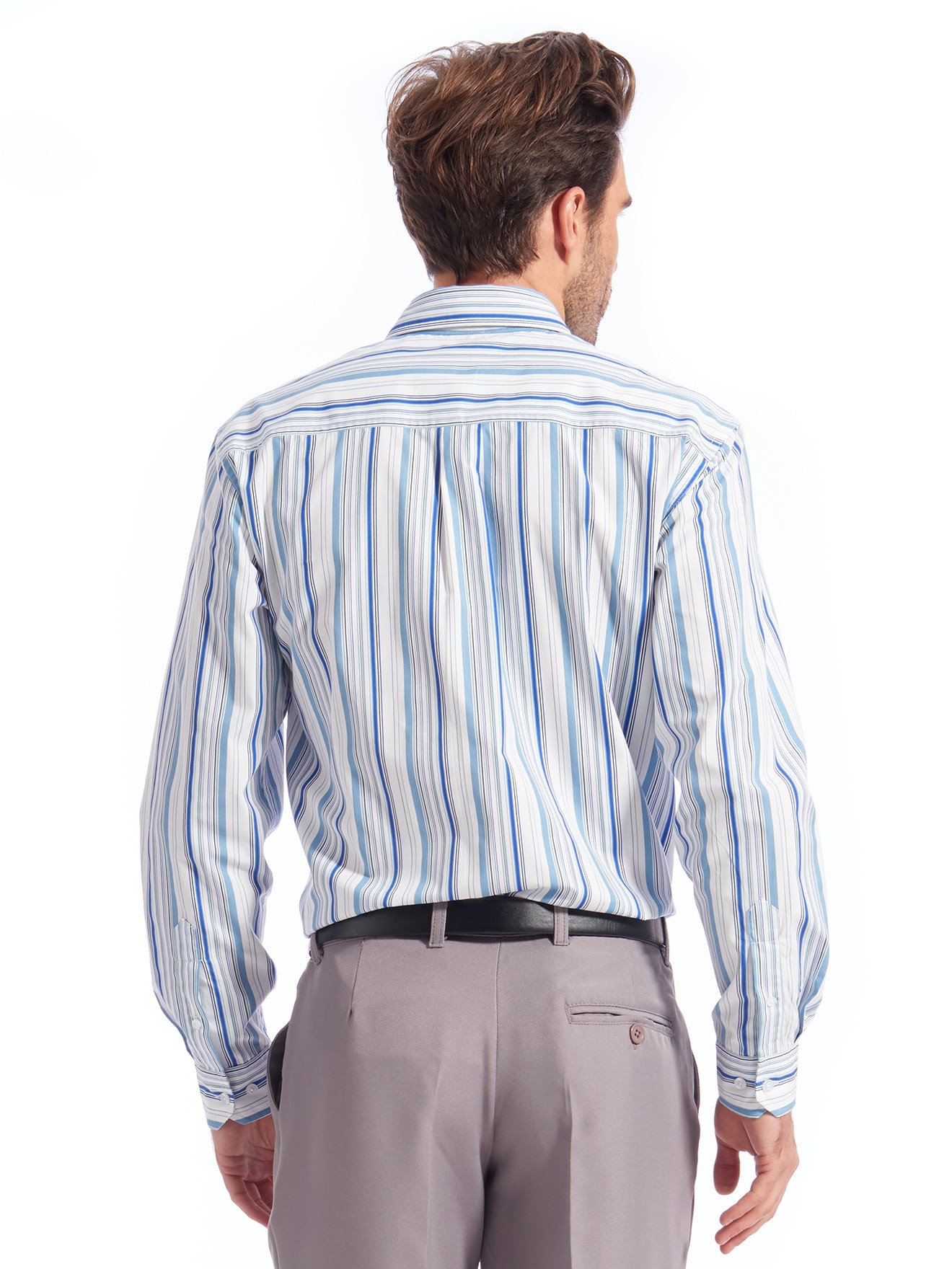 Chemise en pur coton tissé teint