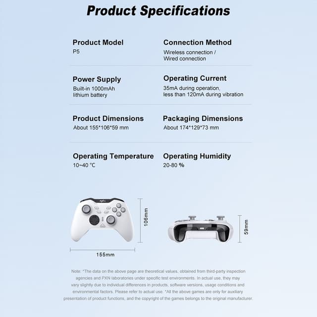 Bluetooth trådløs spilcontroller med modtager Kompatibel med Steam PC Android iOS Nintendo Switch