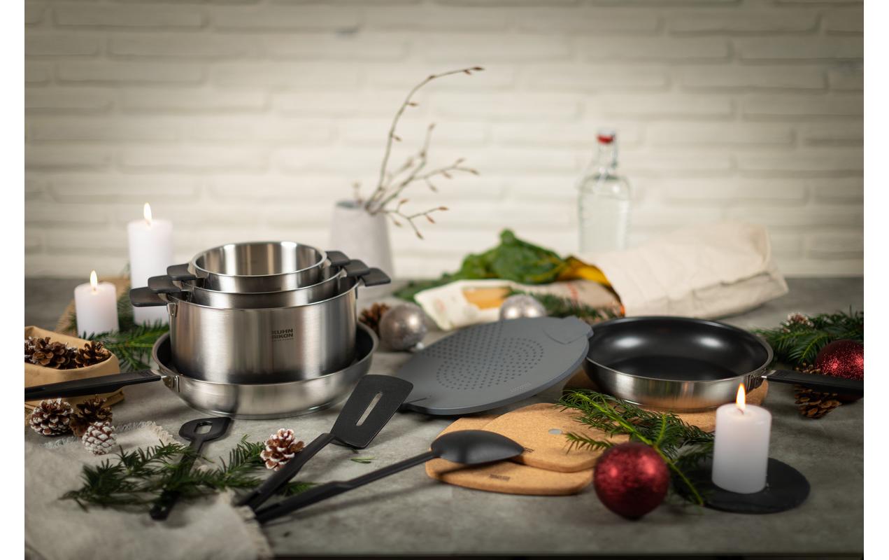Kochtopf-Set Smart & Compact 16 cm/20 cm/24 cm, 3-teilig<br>Stapelbare Kochtöpfe