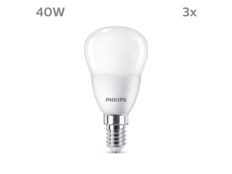 Philips Lampe LED 40W P45 E14 WW FR ND 3CT/8 EC Warmweiss Classic LED E14 Lampe