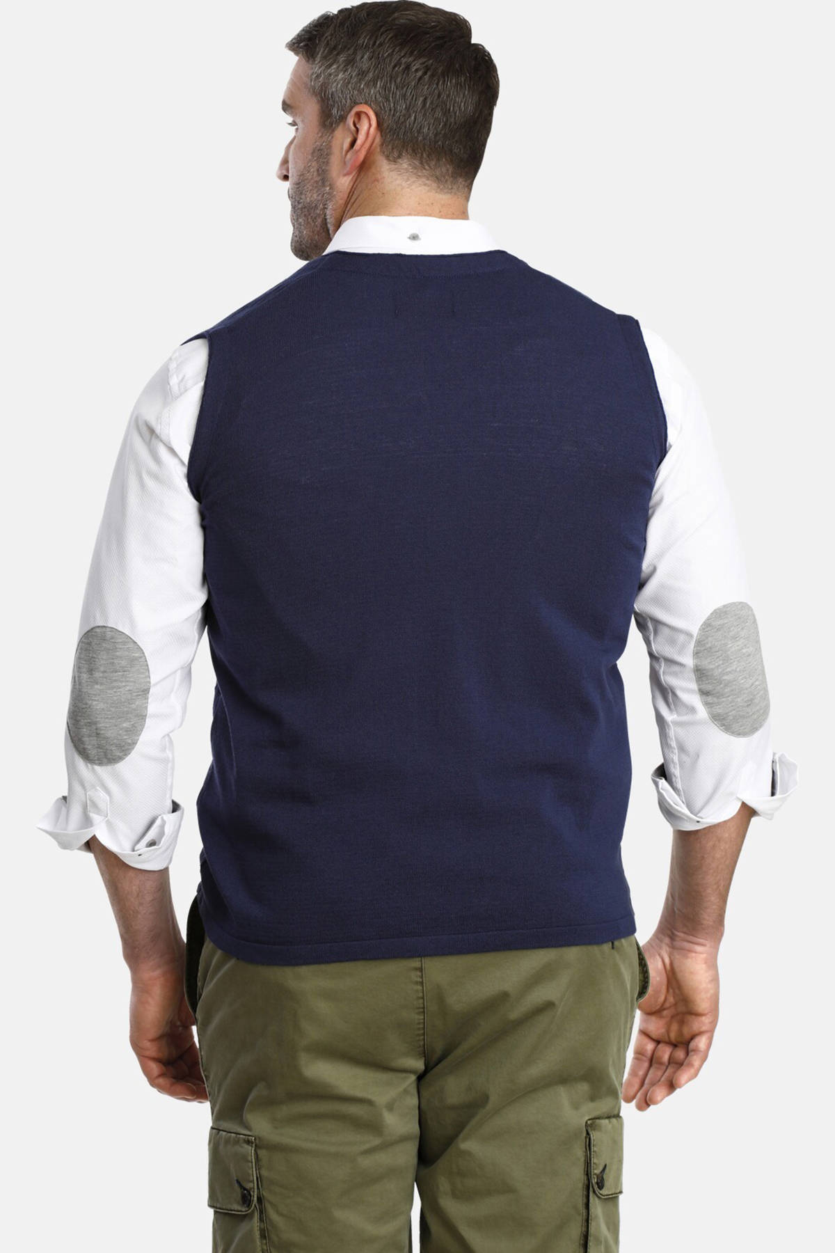Charles Colby gebreid gilet Duke Ryan donkerblauw