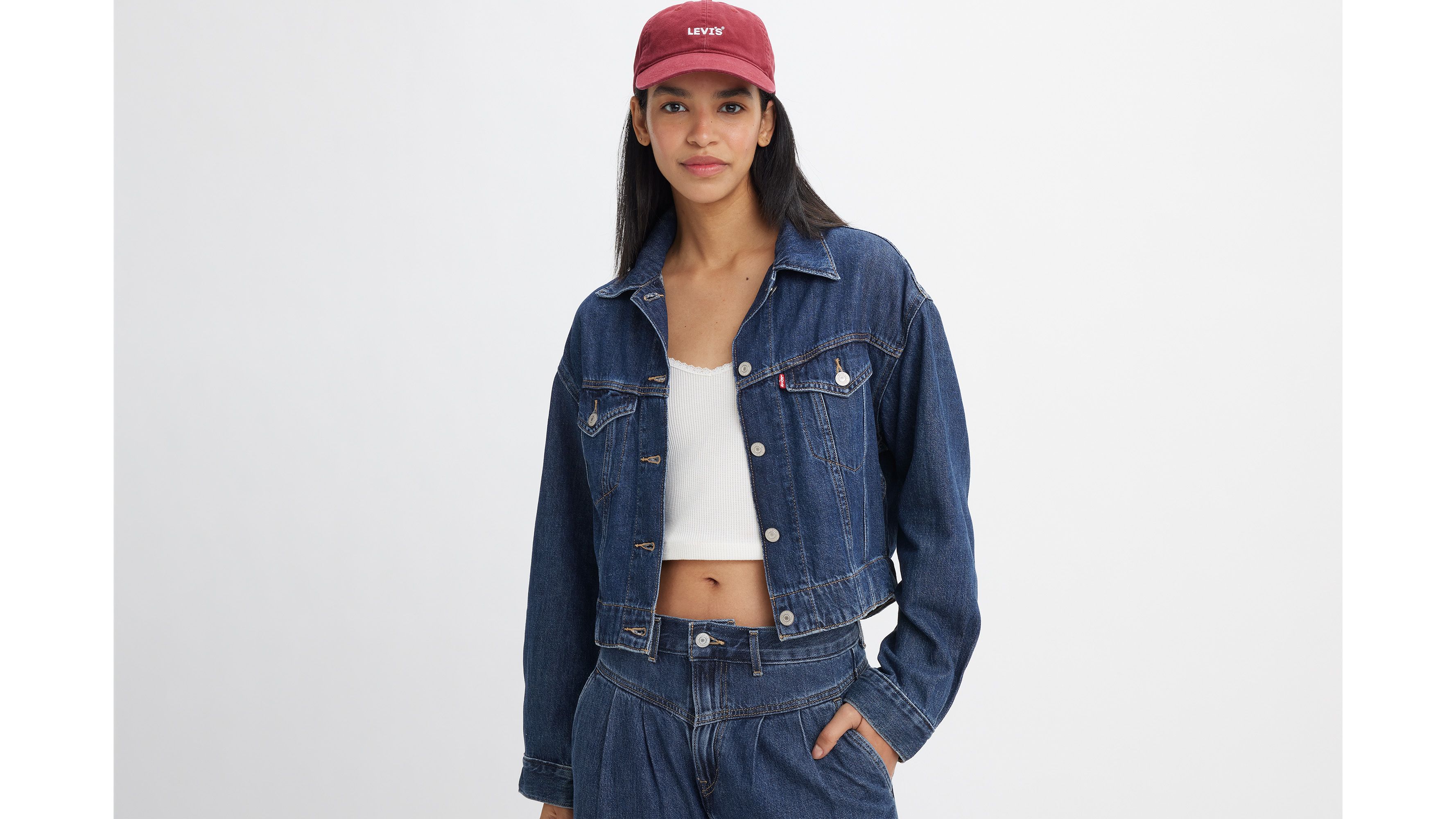 Veste Trucker Lightweight - Paper Map - Bleu