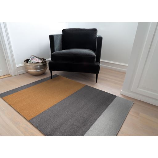 Tica Copenhagen Stripe Horisontal Gulvtæppe, Lys Grå/Grå/Dijon, 90x130 cm
