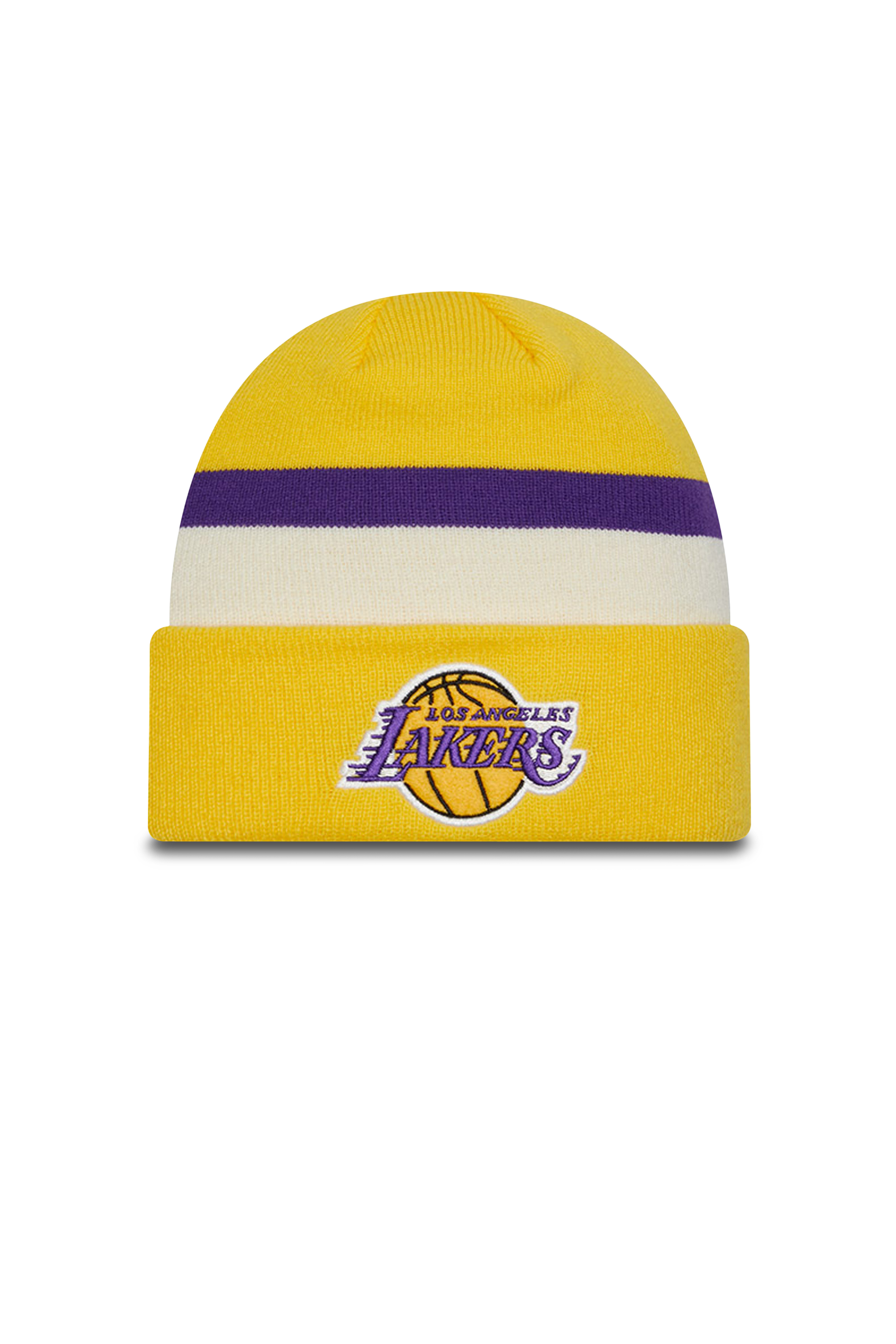 NEW ERA - Bonnet à revers classique - En matière côtelée - Surpiqures sur le haut - Logo brodé cousu à l'avant  RETRO CUFF KNIT Jaune