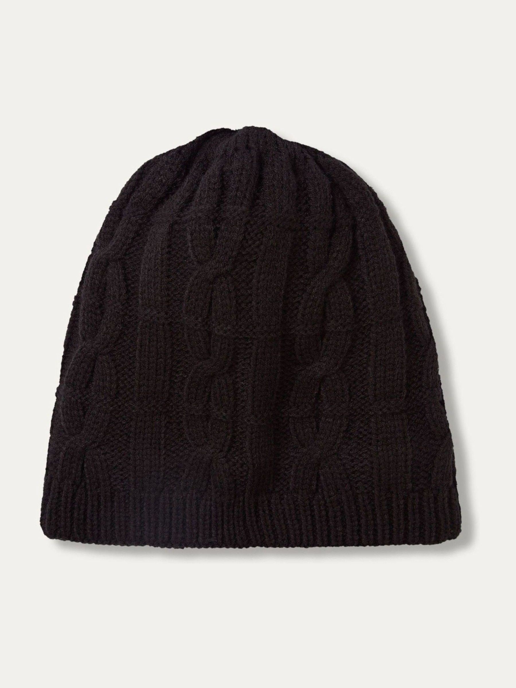 Zwart - SEALSKINZ - Blakeney - Waterdichte gebreide beanie-muts met kabelpatroon voor koud weer