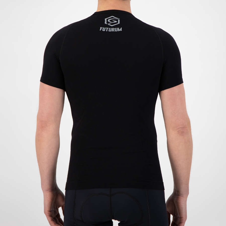 FUTURUM Recycled Ondershirt Korte Mouwen Zwart Heren 2-Pack