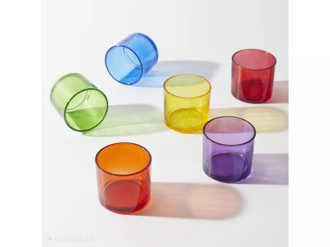 Lot de 6 verres à eau colorés 16cl collection NUANCE multicolore