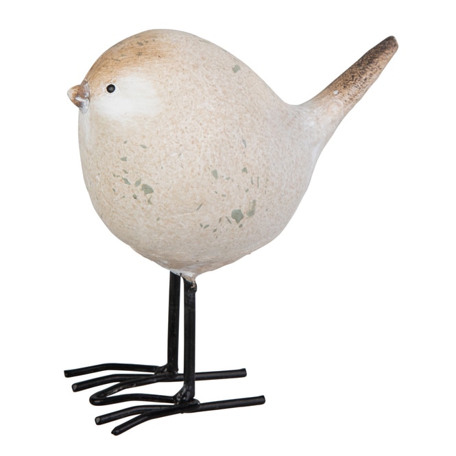 Deko Vogel - grau/schwarz - ca. 8,5 x 5 x 10,5 cm - 1 Stück