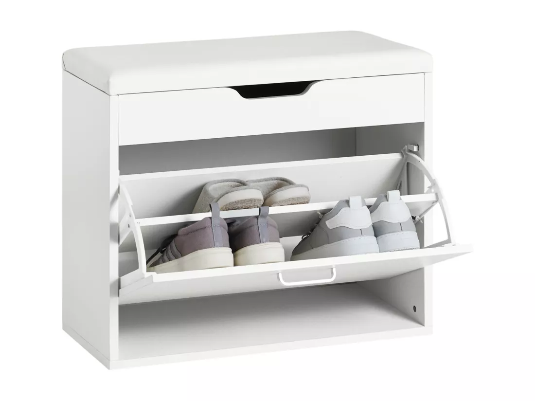 Banc à Chaussures Meuble Chaussures Commode à Chaussures Meuble d’entrée 1 abattant, FSR95-W