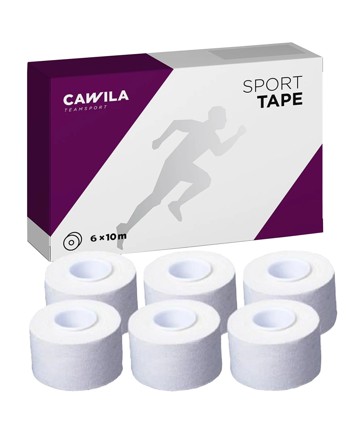 Cawila Sporttape ECO 3,8cm x 10m 6er Set Weiss