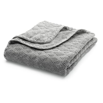 Babydecke Merino-Schurwolle, Grau