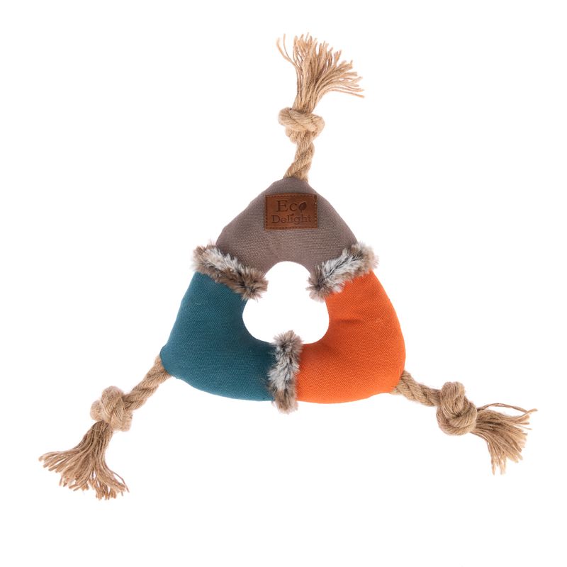 Jouet TIAKI Triangle en corde et peluche