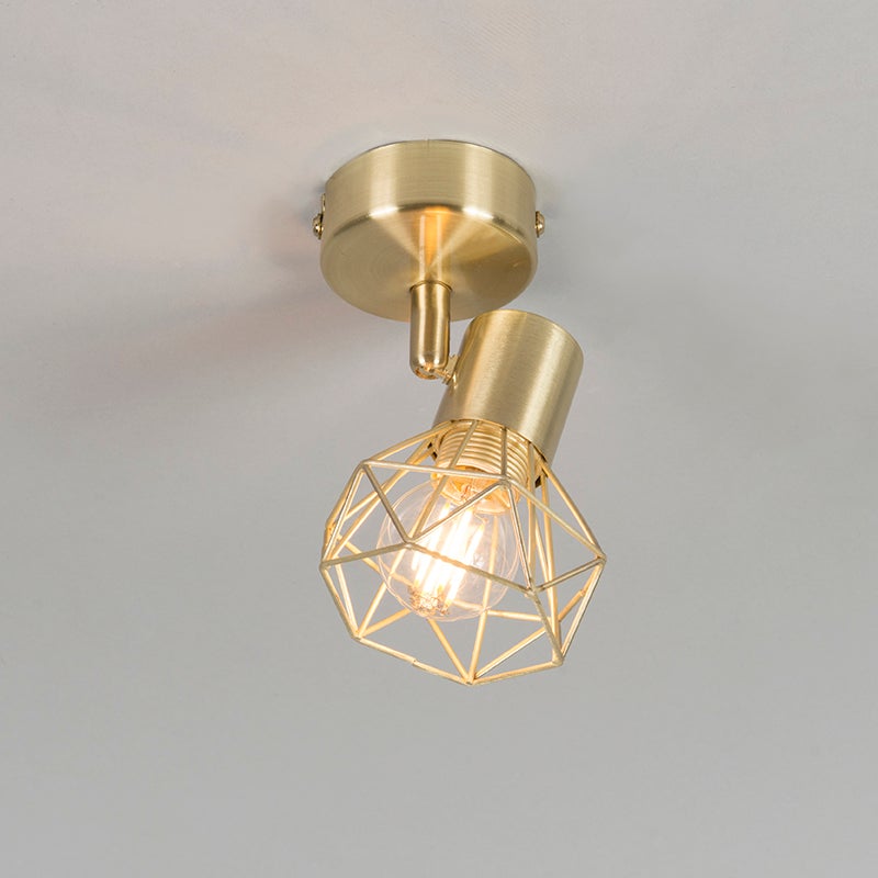 Art Deco spot, goud, draai- en kantelbaar - Mosh 1