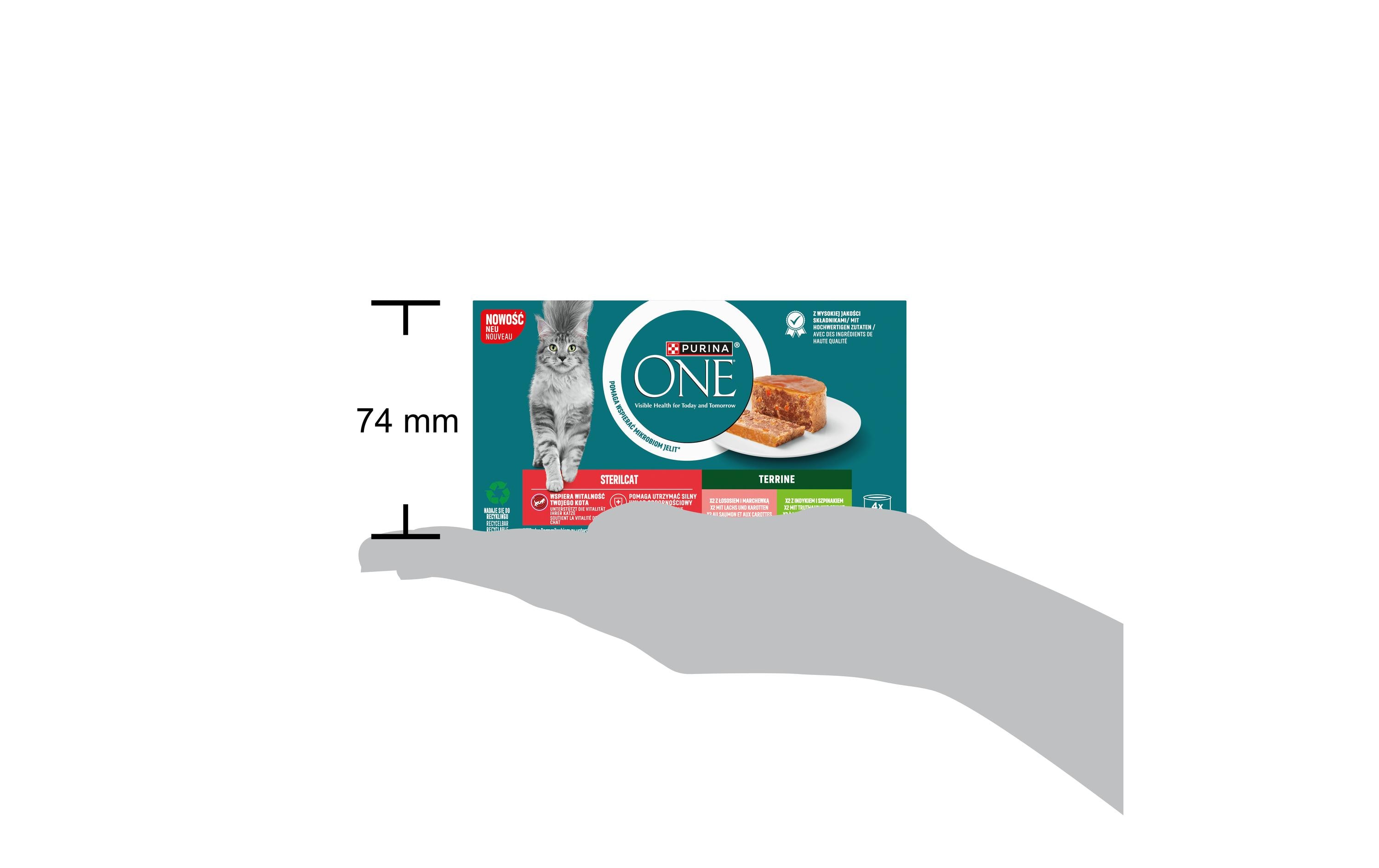 Nassfutter Sterilcat Terrine mit Lachs und Truthahn 4 x 85 gAlleinfuttermittel für ausgewachsene kastrierte Katzen