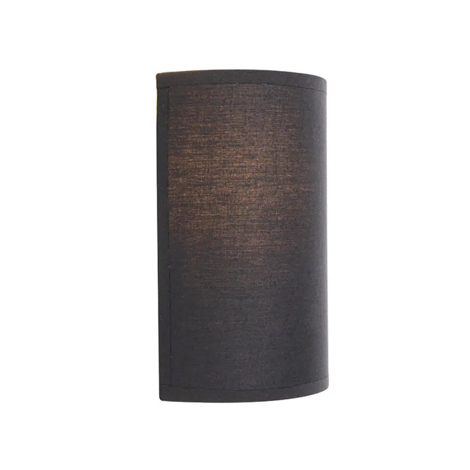 Qazqa wandlampen drum zwart e27