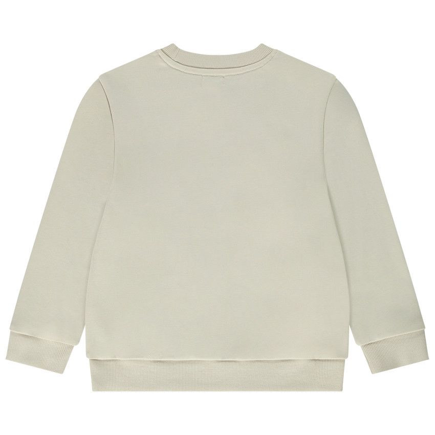 Sweat en molleton uni print fantaisie pour garçon - Ecru