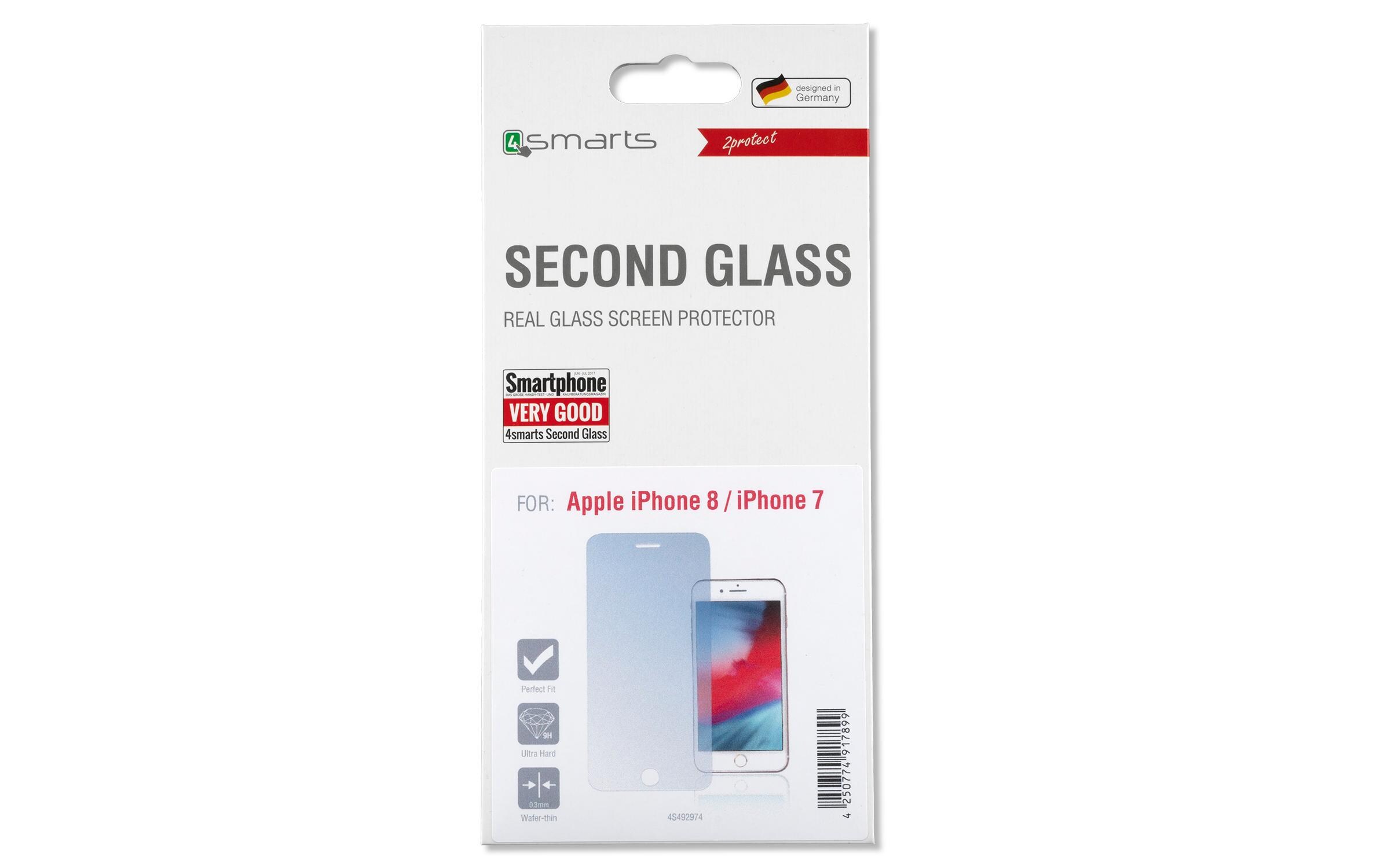 Displayschutz Second Glass 2.5D iPhone SE2 / SE3 / 8 / 7Displayschutz für das Apple iPhone SE (2020 / 2022) / 8 / 7