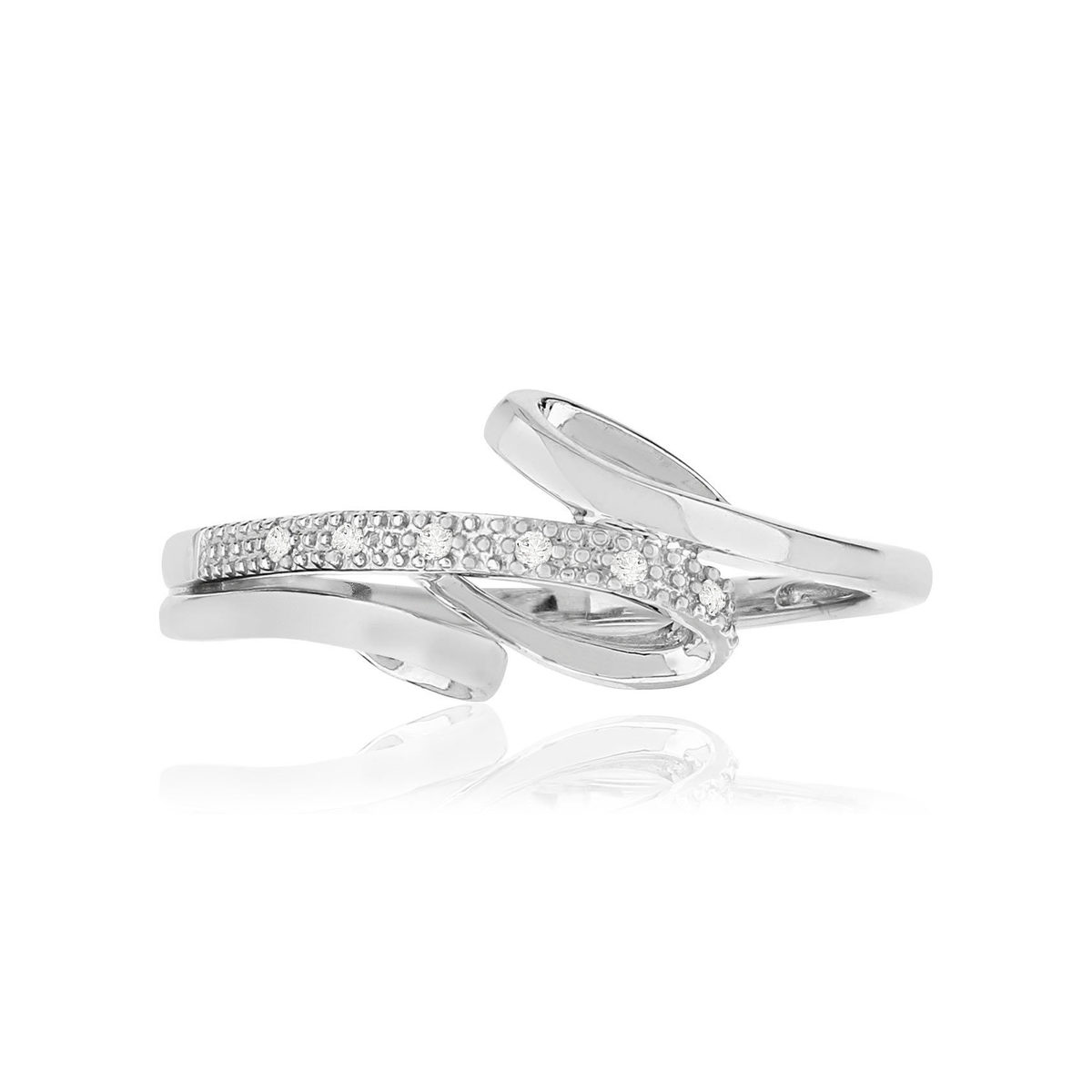 Bague MATY Or 375 blanc diamants