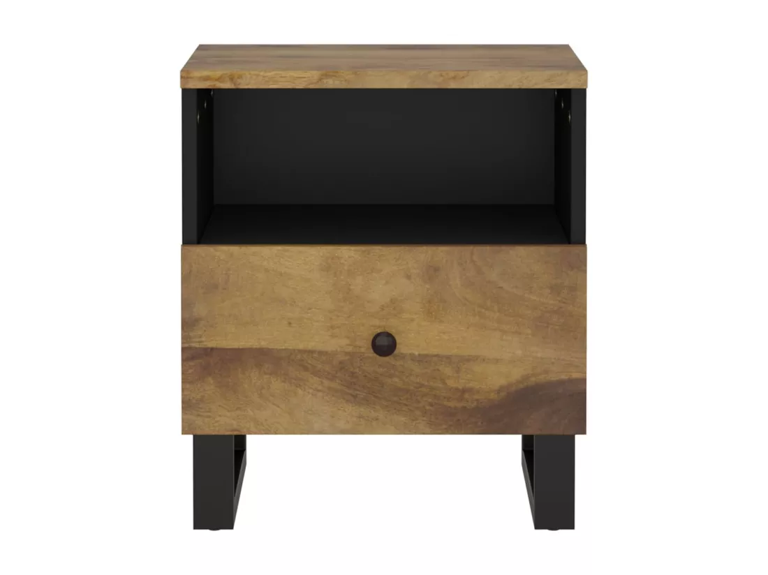 Table de chevet Bois de manguier solide et bois d'ingénierie
