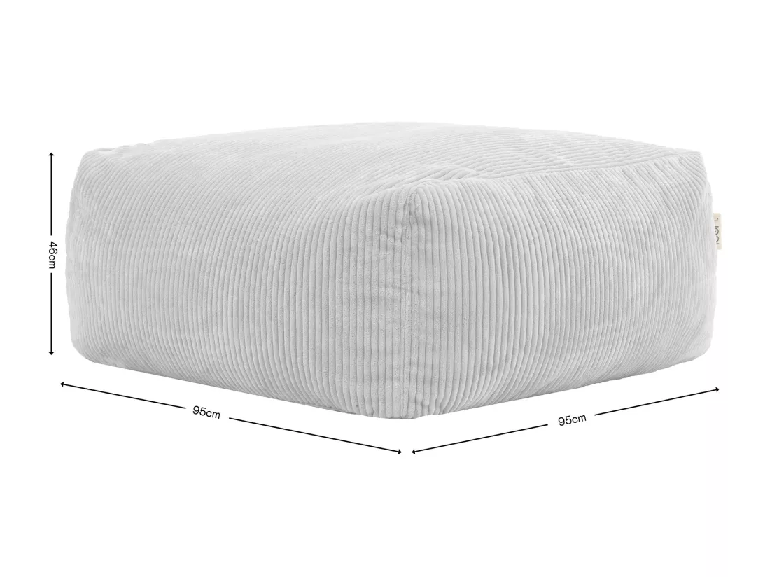 Pouf repose-pieds modulaire en velours côtelé beige - ZEN