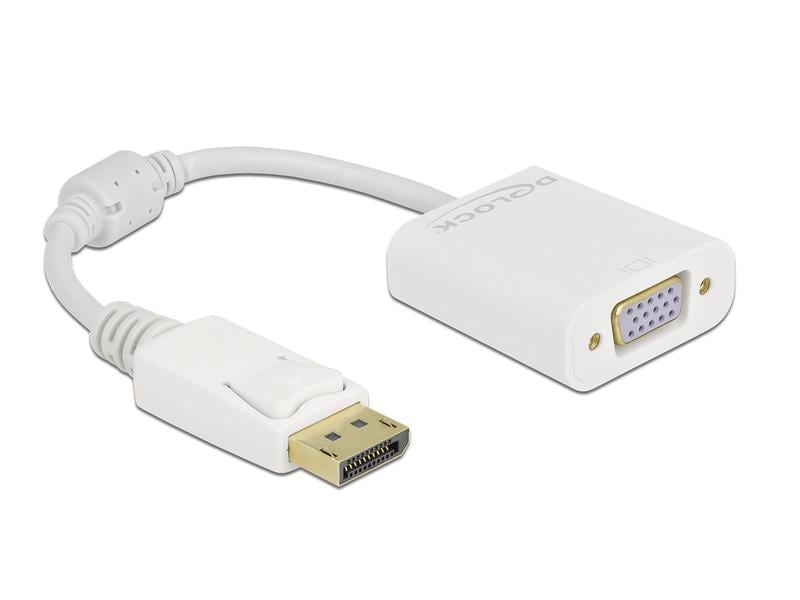 Delock Adapter DisplayPort - VGA Adapter DisplayPort 1.2 Stecker zu VGA Buchse Passiv weiss