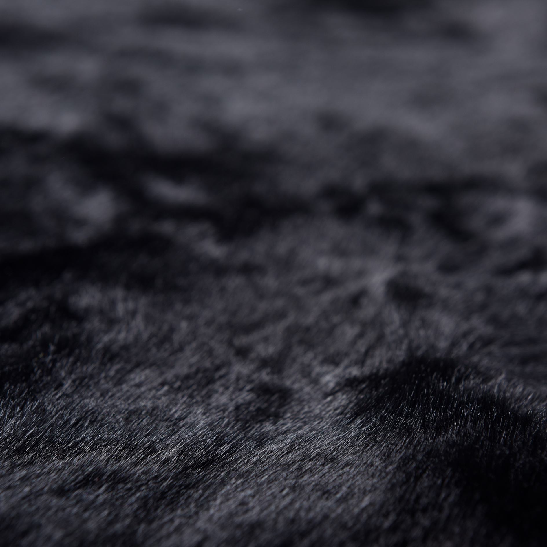 Kunstfellteppich - black - rund - Ø 40 cm