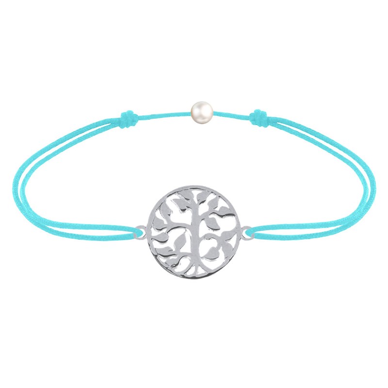 Bracelet Lien Arbre de Vie Argent - Turquoise