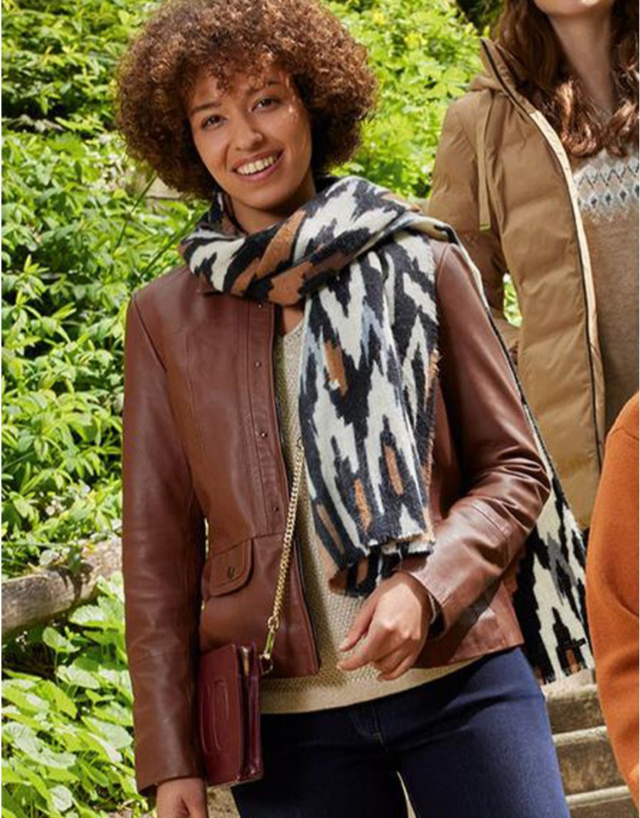 Veste 100% cuir marron
