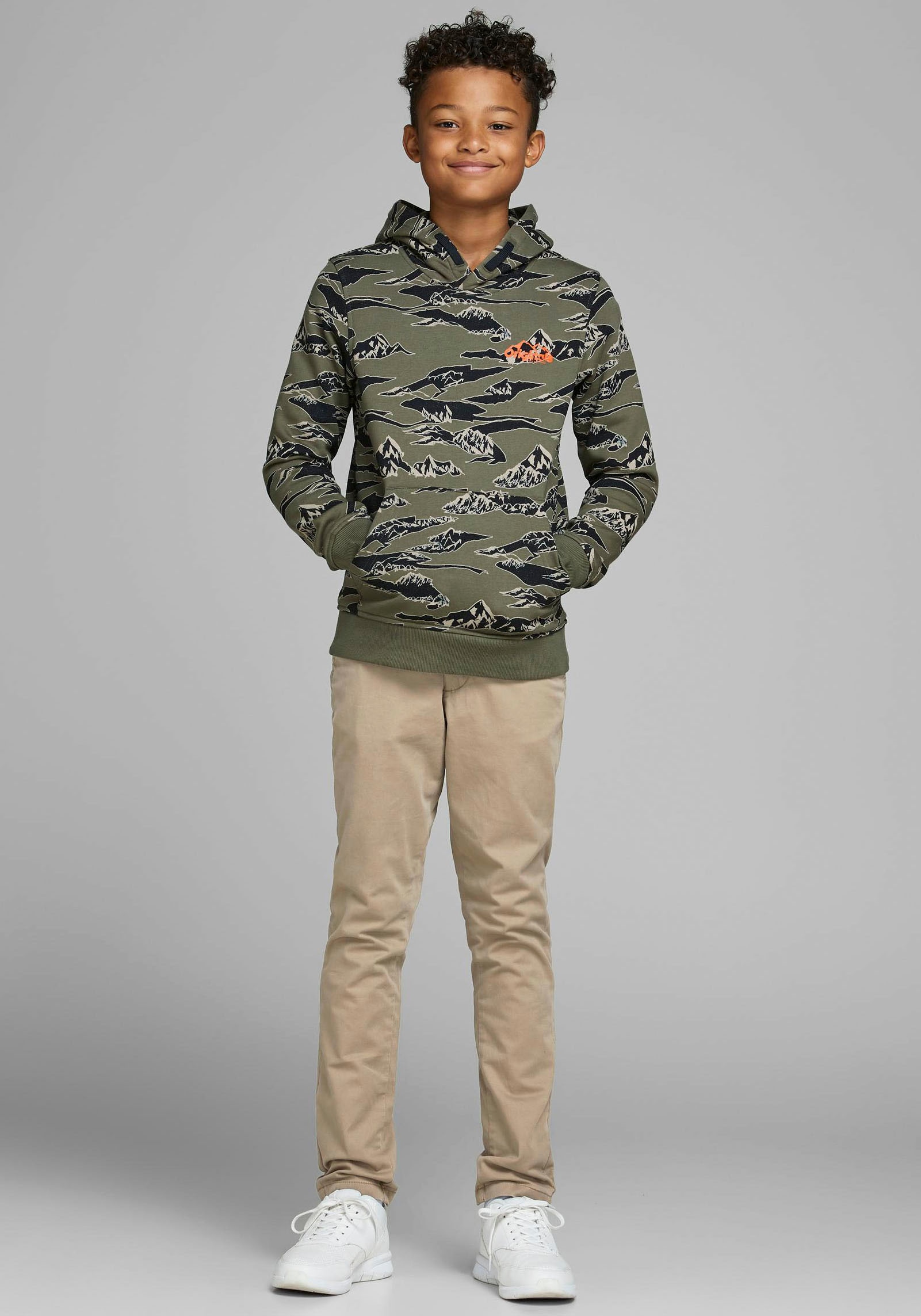 Jack & Jones Junior Chinos »JPSTMARCO bequem, elastisch, pflegeleicht«  unifarben, modisch, slim fit, Web