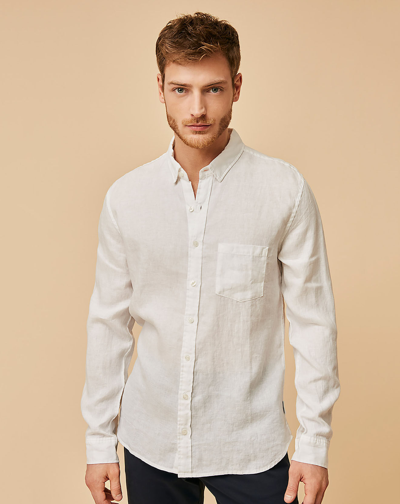Harris Wilson Chemise Slim Fit 100% Lin Bernardin blanche