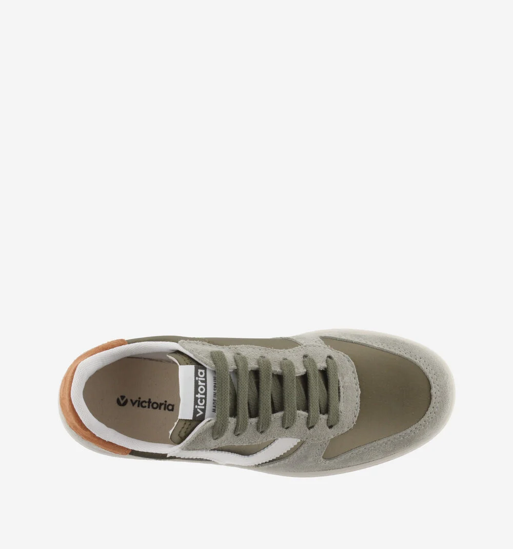 MADRID NYLON MÉTAL Baskets pour femmes en nylon V rétro KAKI